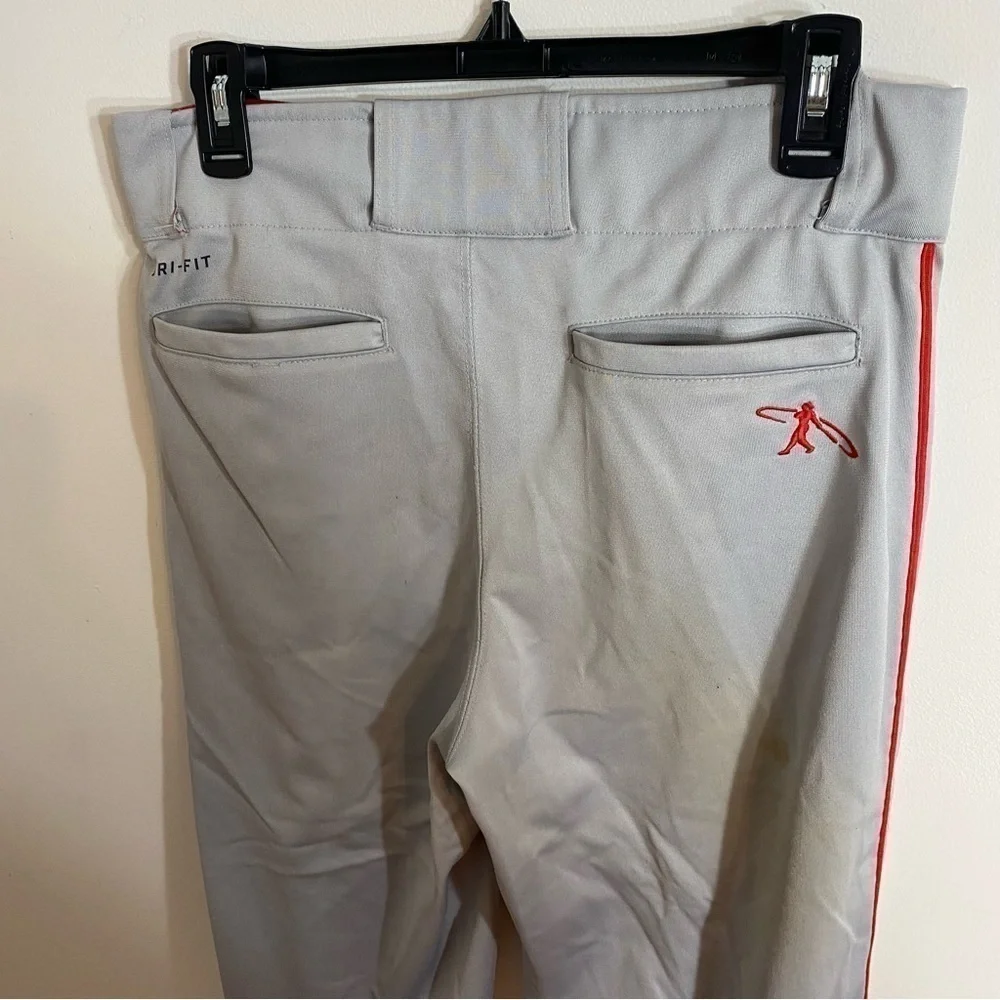 Nike Baseball Pants Small Gray Red Stripe Men’s